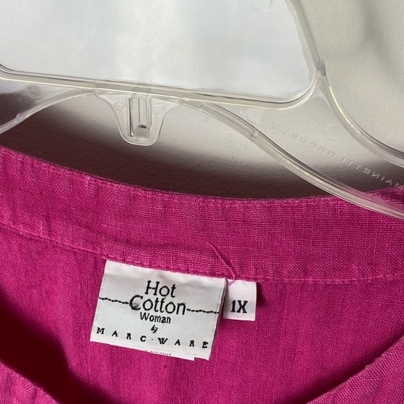 Women's Pink Button-Front Top XL - Picture 3 of 8